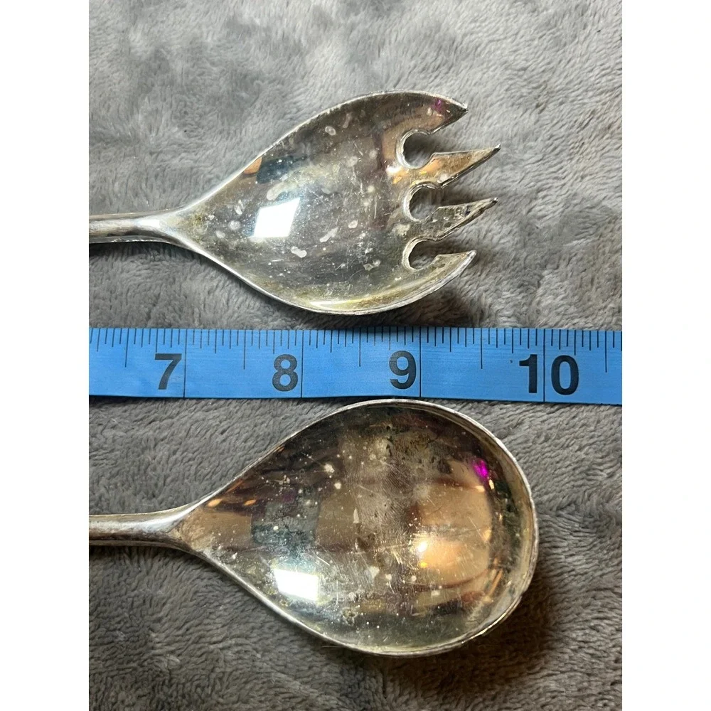Vintage Italy Silver Plated Salad Servers 10